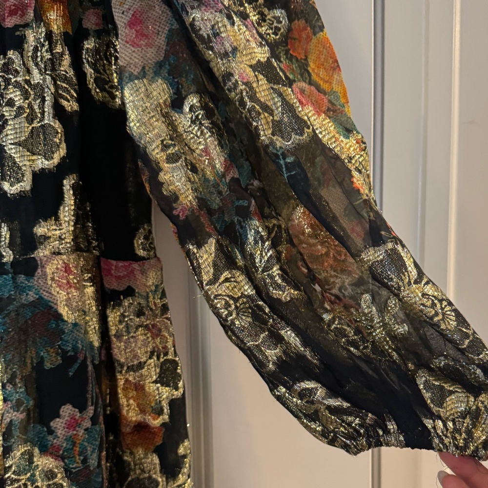 HEMANT & NANDITA Multicolor Rafa Short Floral Long Sleeve Dress - Picture 10 of 11
